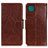 Funda de Cuero Cartera con Soporte Carcasa N05P para Samsung Galaxy F42 5G Marron