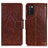 Funda de Cuero Cartera con Soporte Carcasa N05P para Samsung Galaxy M02s Marron