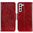 Funda de Cuero Cartera con Soporte Carcasa N05P para Samsung Galaxy S21 FE 5G Rojo