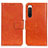 Funda de Cuero Cartera con Soporte Carcasa N05P para Sony Xperia 10 IV Naranja