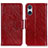 Funda de Cuero Cartera con Soporte Carcasa N05P para Sony Xperia 5 V Rojo