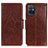 Funda de Cuero Cartera con Soporte Carcasa N05P para Vivo T1 5G India Marron