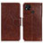 Funda de Cuero Cartera con Soporte Carcasa N05P para Xiaomi Redmi 9C Marron