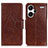 Funda de Cuero Cartera con Soporte Carcasa N05P para Xiaomi Redmi Note 13 Pro+ Plus 5G Marron