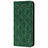 Funda de Cuero Cartera con Soporte Carcasa N06 para Samsung Galaxy Note 20 5G Verde Noche