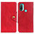 Funda de Cuero Cartera con Soporte Carcasa N06P para Motorola Moto E30 Rojo