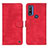 Funda de Cuero Cartera con Soporte Carcasa N06P para Motorola Moto G Pure Rojo