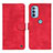 Funda de Cuero Cartera con Soporte Carcasa N06P para Motorola Moto G31 Rojo