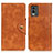 Funda de Cuero Cartera con Soporte Carcasa N06P para Nokia C32 Marron