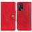 Funda de Cuero Cartera con Soporte Carcasa N06P para Oppo A16 Rojo