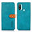 Funda de Cuero Cartera con Soporte Carcasa N07P para Motorola Moto E20 Cian