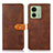 Funda de Cuero Cartera con Soporte Carcasa N07P para Motorola Moto Edge (2023) 5G Marron