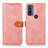 Funda de Cuero Cartera con Soporte Carcasa N07P para Motorola Moto G Pure Rosa