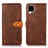 Funda de Cuero Cartera con Soporte Carcasa N07P para Samsung Galaxy A12 Nacho Marron