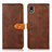 Funda de Cuero Cartera con Soporte Carcasa N07P para Sony Xperia Ace III Marron