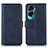 Funda de Cuero Cartera con Soporte Carcasa N08P para Huawei Honor 90 Lite 5G Azul