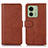 Funda de Cuero Cartera con Soporte Carcasa N08P para Motorola Moto Edge 40 5G Marron