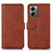 Funda de Cuero Cartera con Soporte Carcasa N08P para Motorola Moto G14 Marron