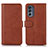 Funda de Cuero Cartera con Soporte Carcasa N08P para Motorola Moto G62 5G Marron