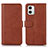 Funda de Cuero Cartera con Soporte Carcasa N08P para Motorola Moto G73 5G Marron