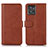 Funda de Cuero Cartera con Soporte Carcasa N08P para Motorola ThinkPhone 5G Marron