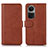 Funda de Cuero Cartera con Soporte Carcasa N08P para Oppo Reno10 5G Marron