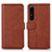 Funda de Cuero Cartera con Soporte Carcasa N08P para Sony Xperia 1 IV SO-51C Marron