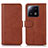 Funda de Cuero Cartera con Soporte Carcasa N08P para Xiaomi Mi 13 5G Marron