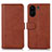 Funda de Cuero Cartera con Soporte Carcasa N08P para Xiaomi Poco C65 Marron