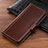 Funda de Cuero Cartera con Soporte Carcasa P01 para Samsung Galaxy Note 10 Marron