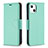 Funda de Cuero Cartera con Soporte Carcasa para Apple iPhone 13 Mini Cian