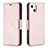 Funda de Cuero Cartera con Soporte Carcasa para Apple iPhone 14 Oro Rosa