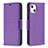 Funda de Cuero Cartera con Soporte Carcasa para Apple iPhone 14 Plus Morado