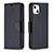 Funda de Cuero Cartera con Soporte Carcasa para Apple iPhone 15 Plus Negro