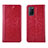 Funda de Cuero Cartera con Soporte Carcasa para Oppo A52 Rojo