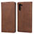 Funda de Cuero Cartera con Soporte Carcasa para Samsung Galaxy Note 10 Marron