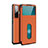 Funda de Cuero Cartera con Soporte Carcasa para Vivo X50 5G Naranja