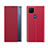 Funda de Cuero Cartera con Soporte Carcasa Q04H para Xiaomi Redmi 9 Activ Rojo