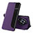 Funda de Cuero Cartera con Soporte Carcasa QH1 para Huawei Honor Magic3 Pro 5G Morado