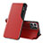 Funda de Cuero Cartera con Soporte Carcasa QH1 para Huawei Honor X8b Rojo