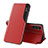 Funda de Cuero Cartera con Soporte Carcasa QH1 para Samsung Galaxy A14 4G Rojo