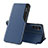 Funda de Cuero Cartera con Soporte Carcasa QH1 para Samsung Galaxy Jump3 5G Azul