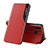 Funda de Cuero Cartera con Soporte Carcasa QH1 para Samsung Galaxy M10S Rojo