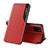 Funda de Cuero Cartera con Soporte Carcasa QH1 para Samsung Galaxy M60s Rojo