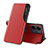 Funda de Cuero Cartera con Soporte Carcasa QH3 para Xiaomi Poco C65 Rojo