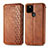 Funda de Cuero Cartera con Soporte Carcasa S01D para Google Pixel 4a 5G Marron