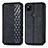 Funda de Cuero Cartera con Soporte Carcasa S01D para Google Pixel 4a Negro