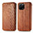 Funda de Cuero Cartera con Soporte Carcasa S01D para Huawei Enjoy 50z Marron