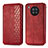 Funda de Cuero Cartera con Soporte Carcasa S01D para Huawei Honor 50 Lite Rojo