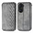 Funda de Cuero Cartera con Soporte Carcasa S01D para Huawei Honor 60 5G Gris